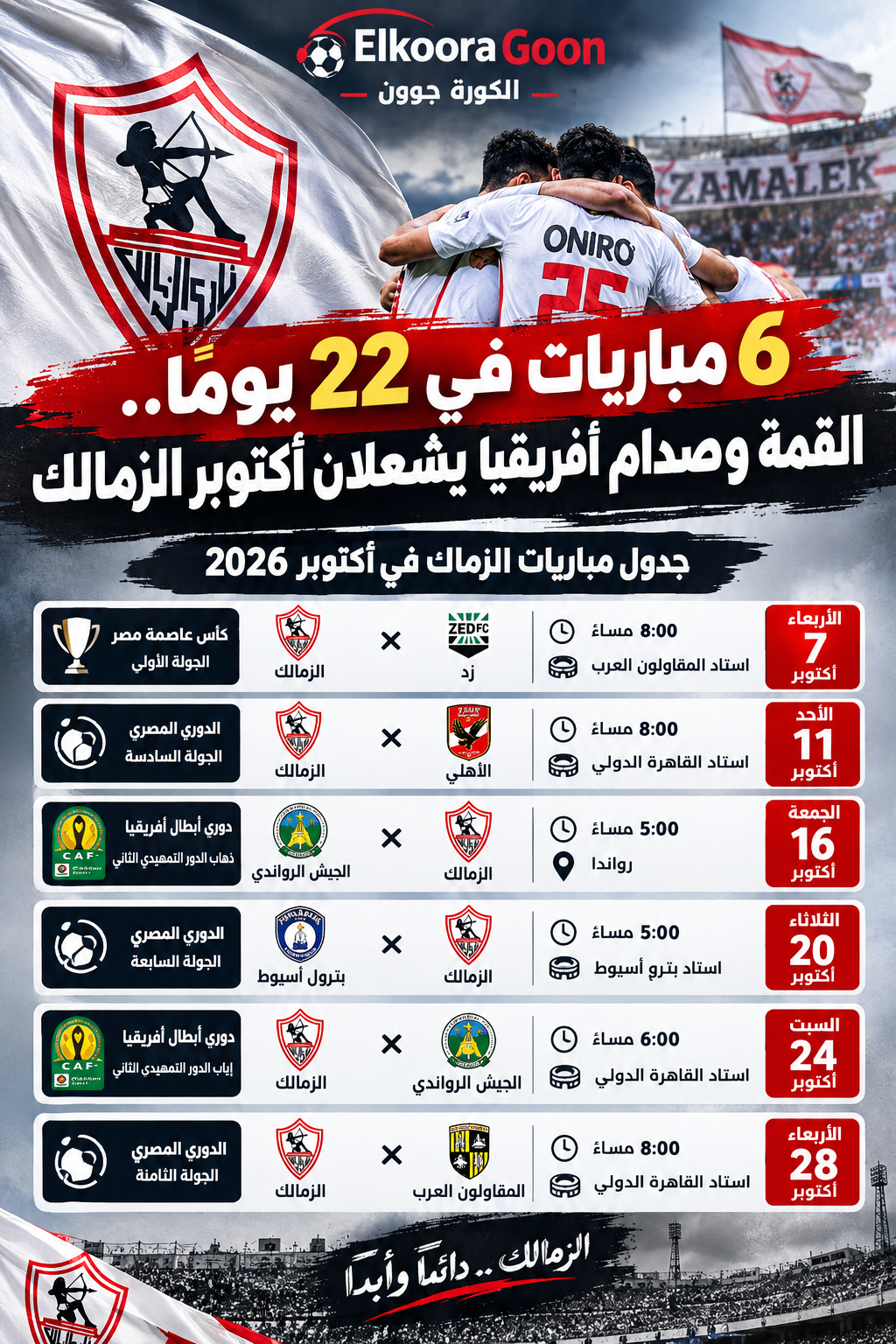 القنوات الناقلة لمباراة الأهلي والزمالك في قمة الكرة المصرية.. الموعد والتفاصيل